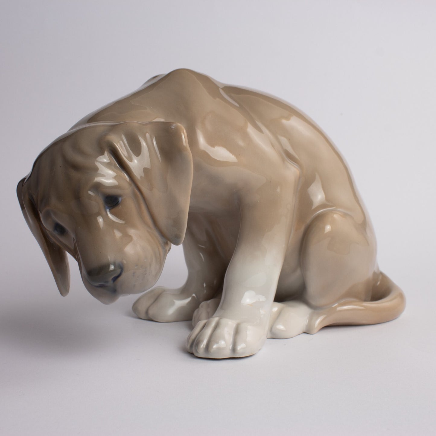 RARA STATUINA PORCELLANA ROYAL COPENHAGEN "Cucciolo di Labrador Bob" RESTAURATA