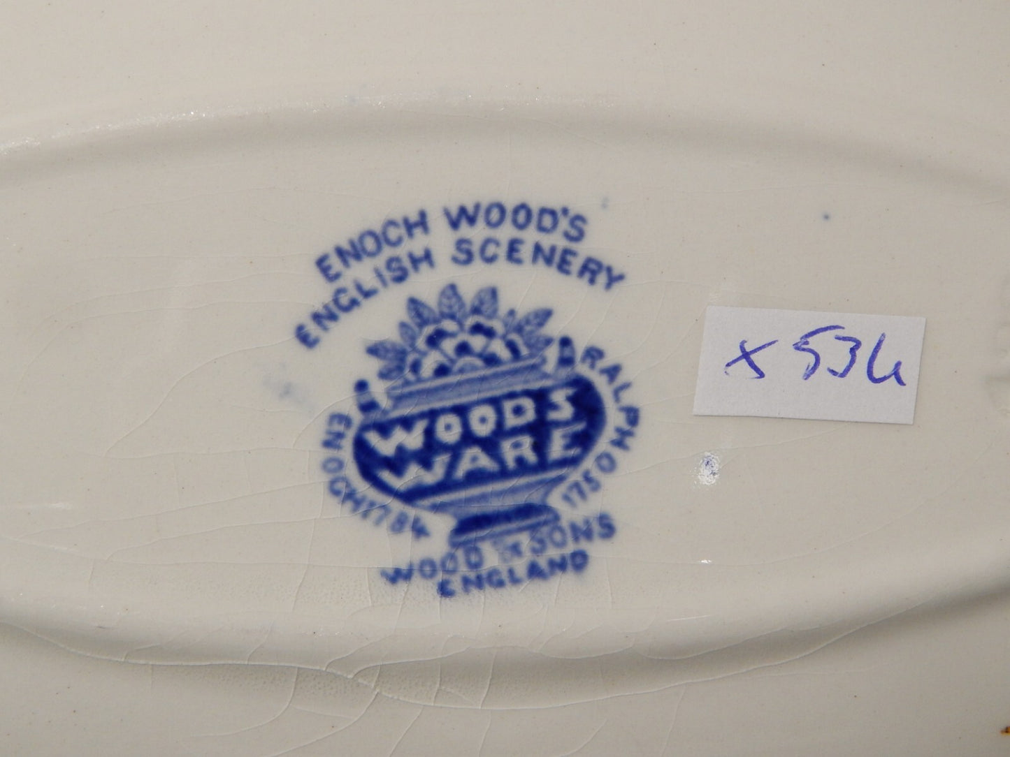 VINTAGE ENOCH WOOD'S WARE ENGLISH SCENERY PIATTO PORTATA RAVIERA SEMI PORCELLANA