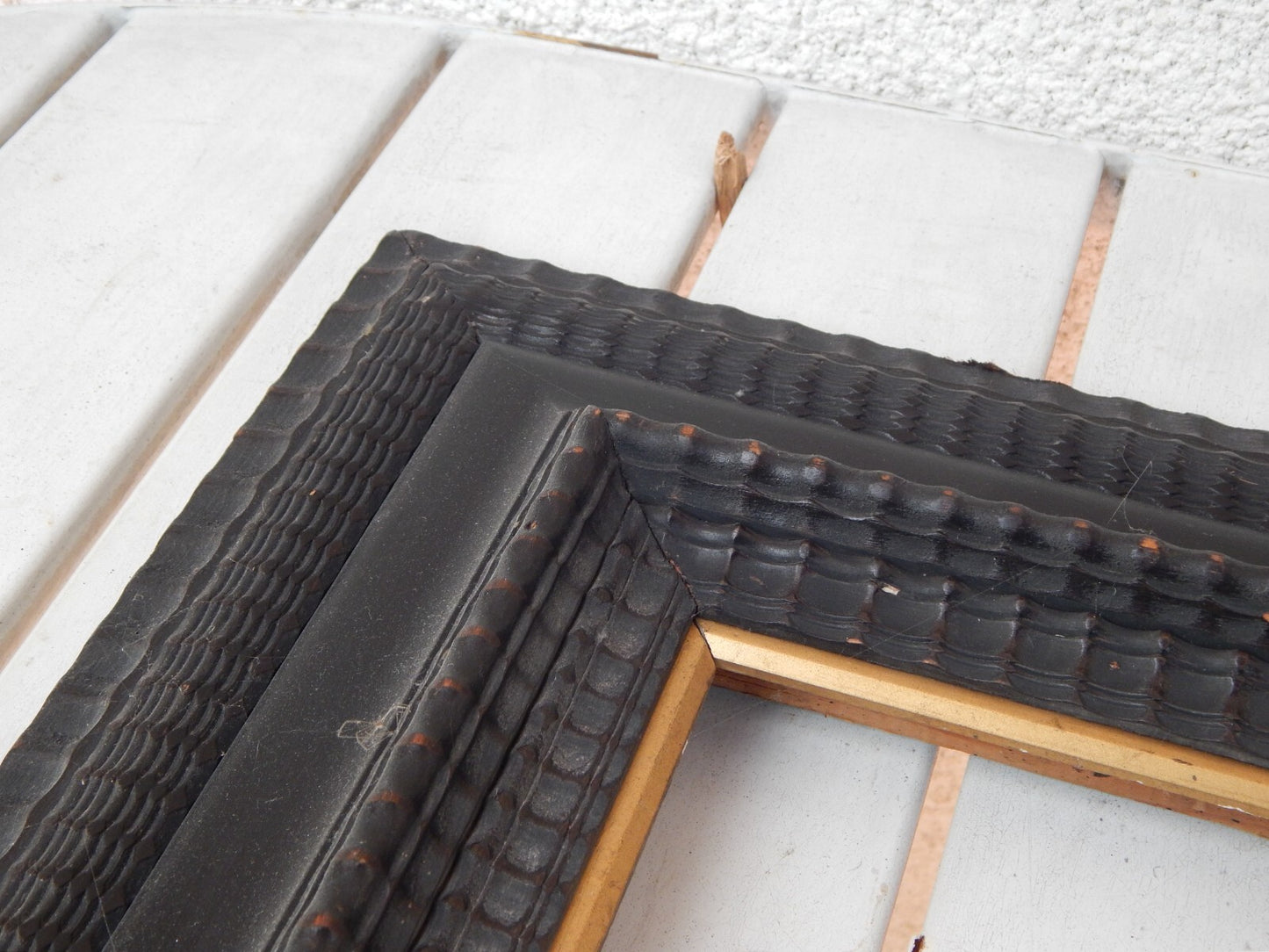 ANTICA IMPORTANTE GRANDE CORNICE LEGNO GHIOSCE' PERIODO ART DECO #791