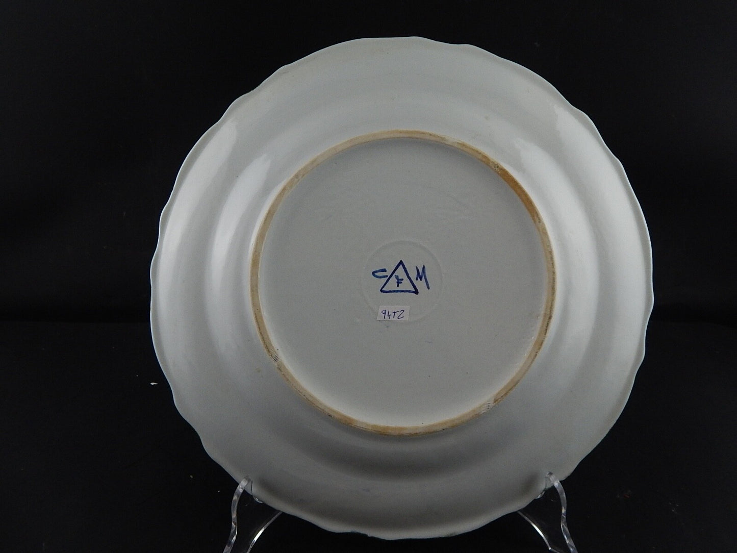 VINTAGE VASSOIO PIATTO AL GAROFANO CERAMICA MAIOLICA MORELLI FAENZA HANDMADE