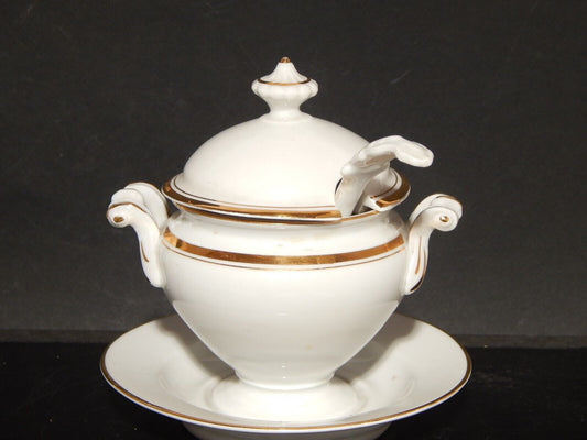 ANTICA RARA PORCELLANA SALSIERA ZUPPIERA EGOISTE IMPERO CARL TIELSCH ALTWASSER