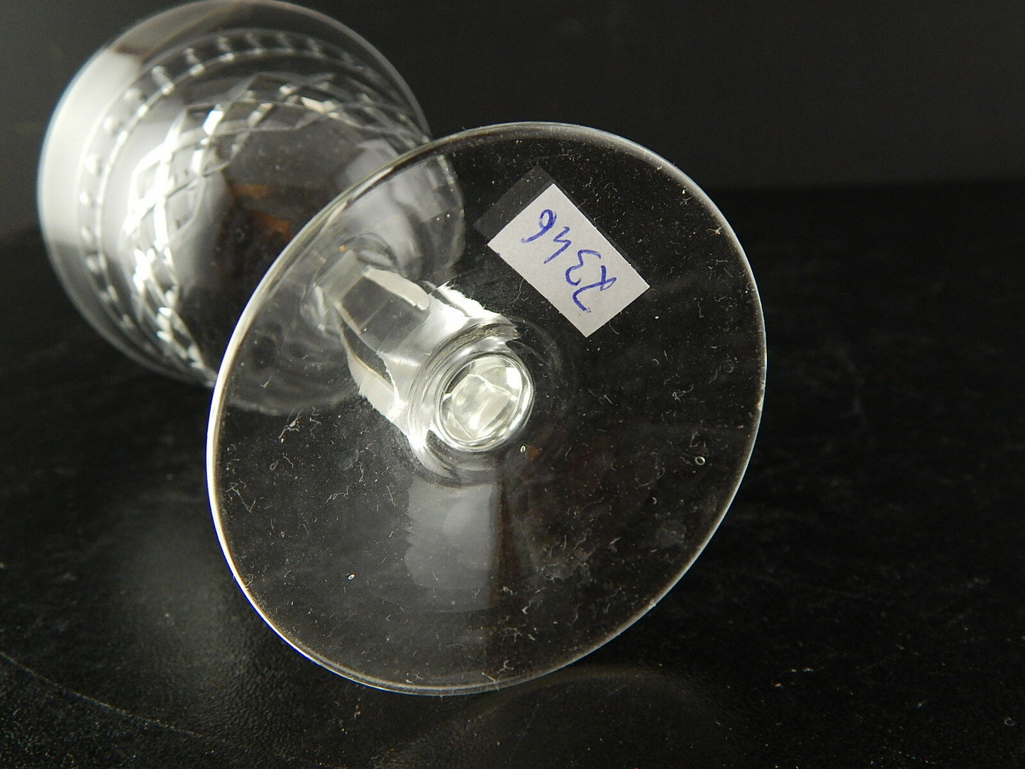 ANTICO ART DECO BICCHIERE CALICE CRISTALLO MOLATO 13 CM ALTEZZA