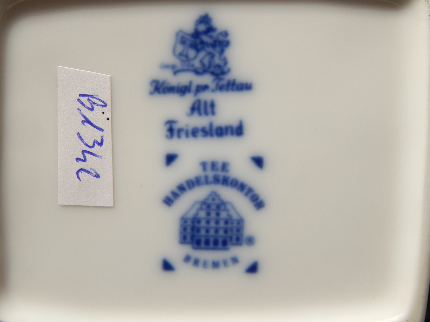 ANTICO ART DECO VASO BARATTOLO TE' PORCELLANA BIANCO BLU COBALTO ROYAL TETTAU