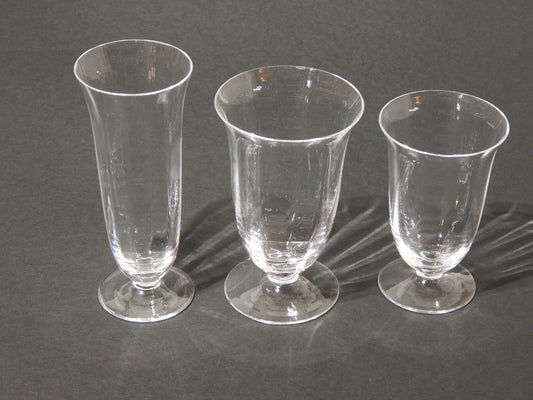 VINTAGE ELEGANTE SERVIZIO 18 BICCHIERI CALICI CRISTALLO MADE IN ITALY ANNI '60