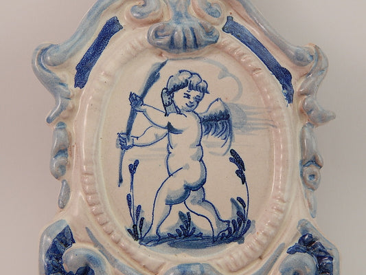 ARTE SACRA ANTICA RARA PREZIOSA ACQUASANTIERA CERAMICA MAIOLICA ALBISOLA