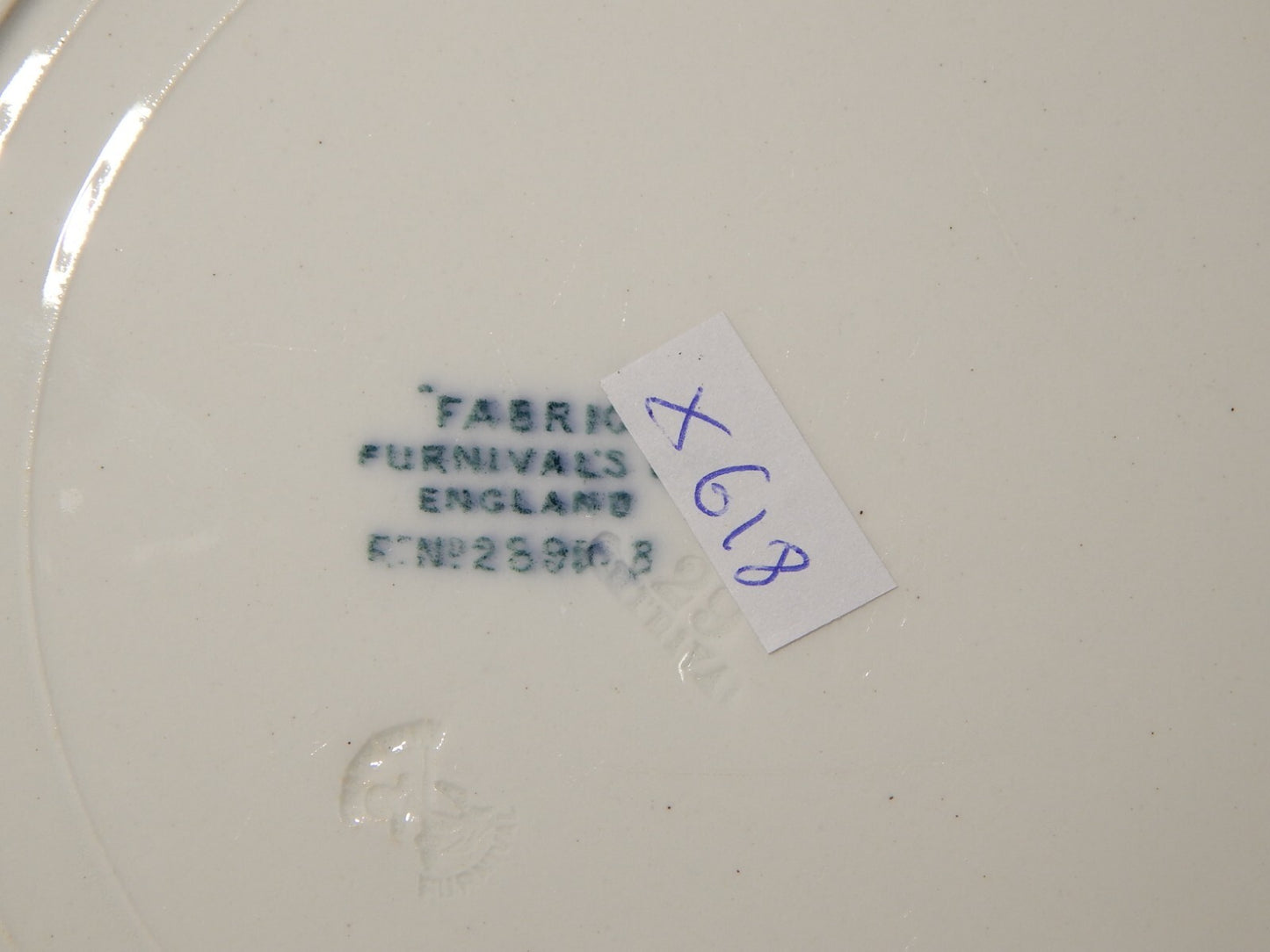 ANTICO PIATTO PORCELLANA INGLESE FURNIVALS FINE 800 FIORELLINI