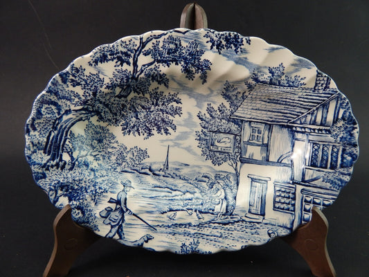 VINTAGE CERAMICA RAVIERA VASSOIO THE HUNTER MYOTT POTTERY ENGLAND IL CACCIATORE