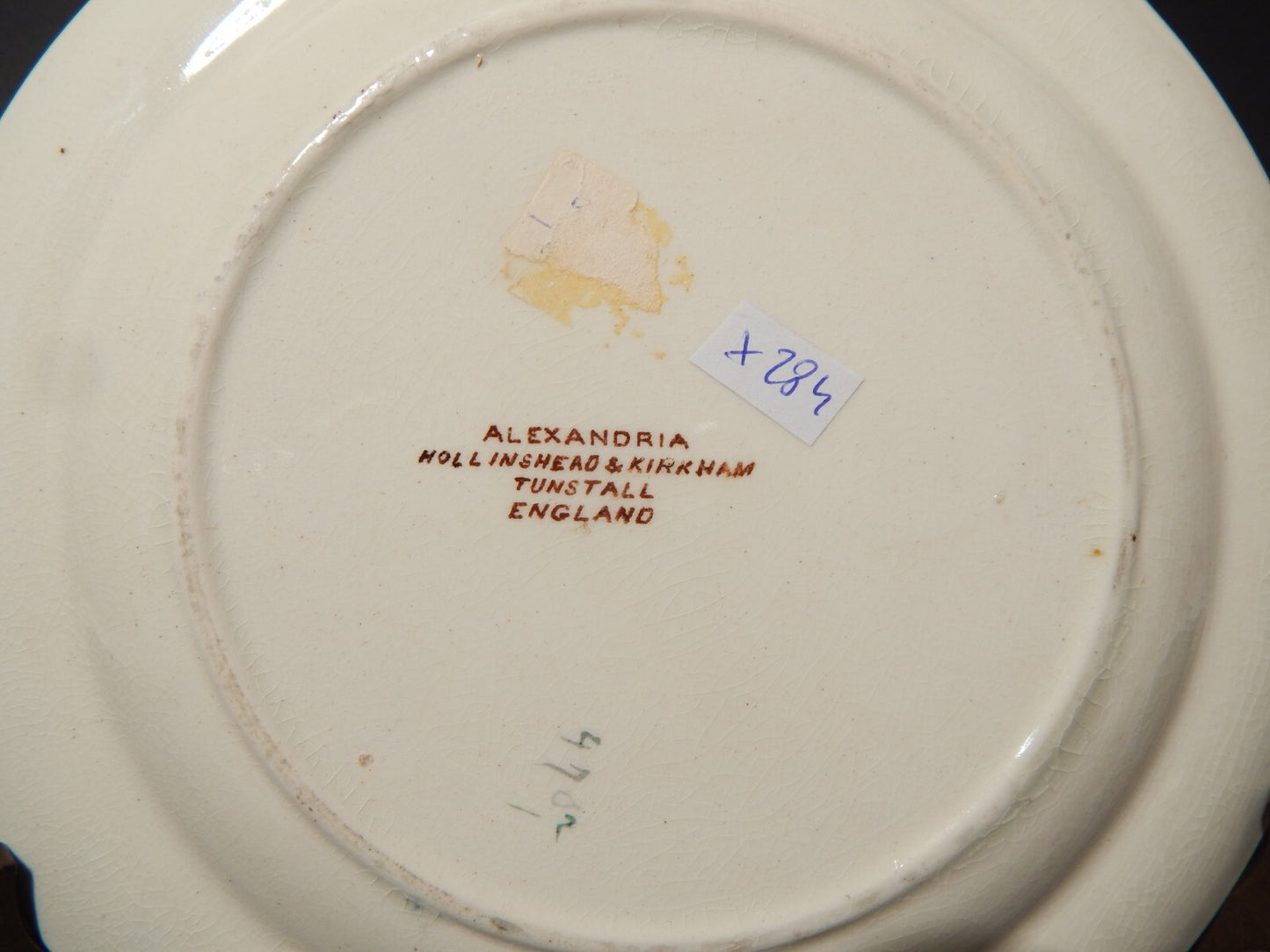 ANTICO ART NOUVEAU PIATTO CERAMICA ALEXANDRIA HOLLINSHEAD&KIRKHAM TUNSTALL X284