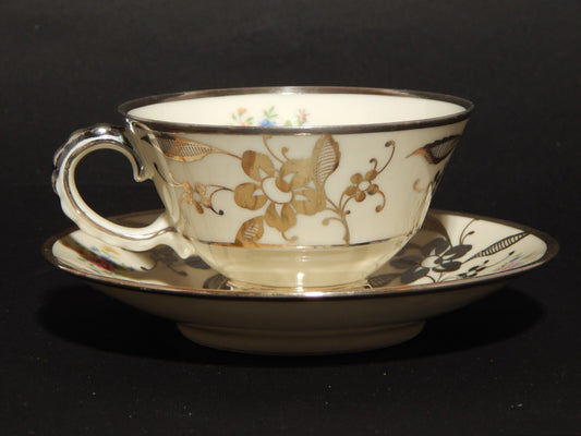 ANTICA TAZZA DA TE' PORCELLANA VOHENSTRAUSS JOHANN SELTMANN BAVARIA ARGENTO