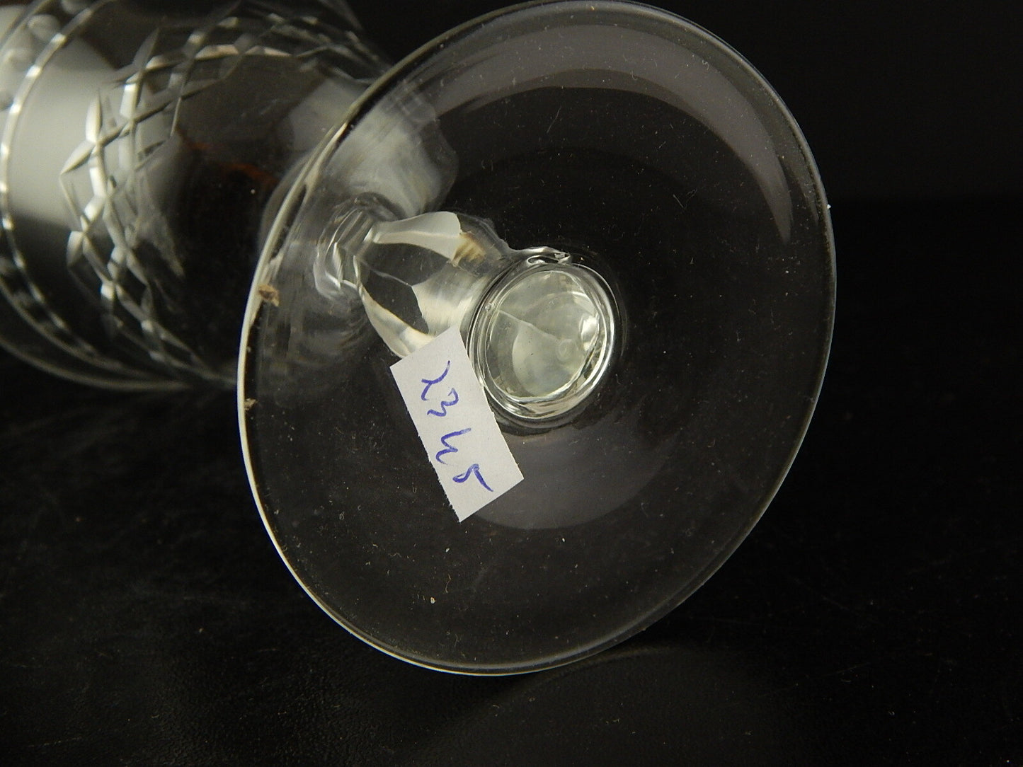 ANTICO ART DECO BICCHIERE CALICE CRISTALLO MOLATO 14,5 CM ALTEZZA