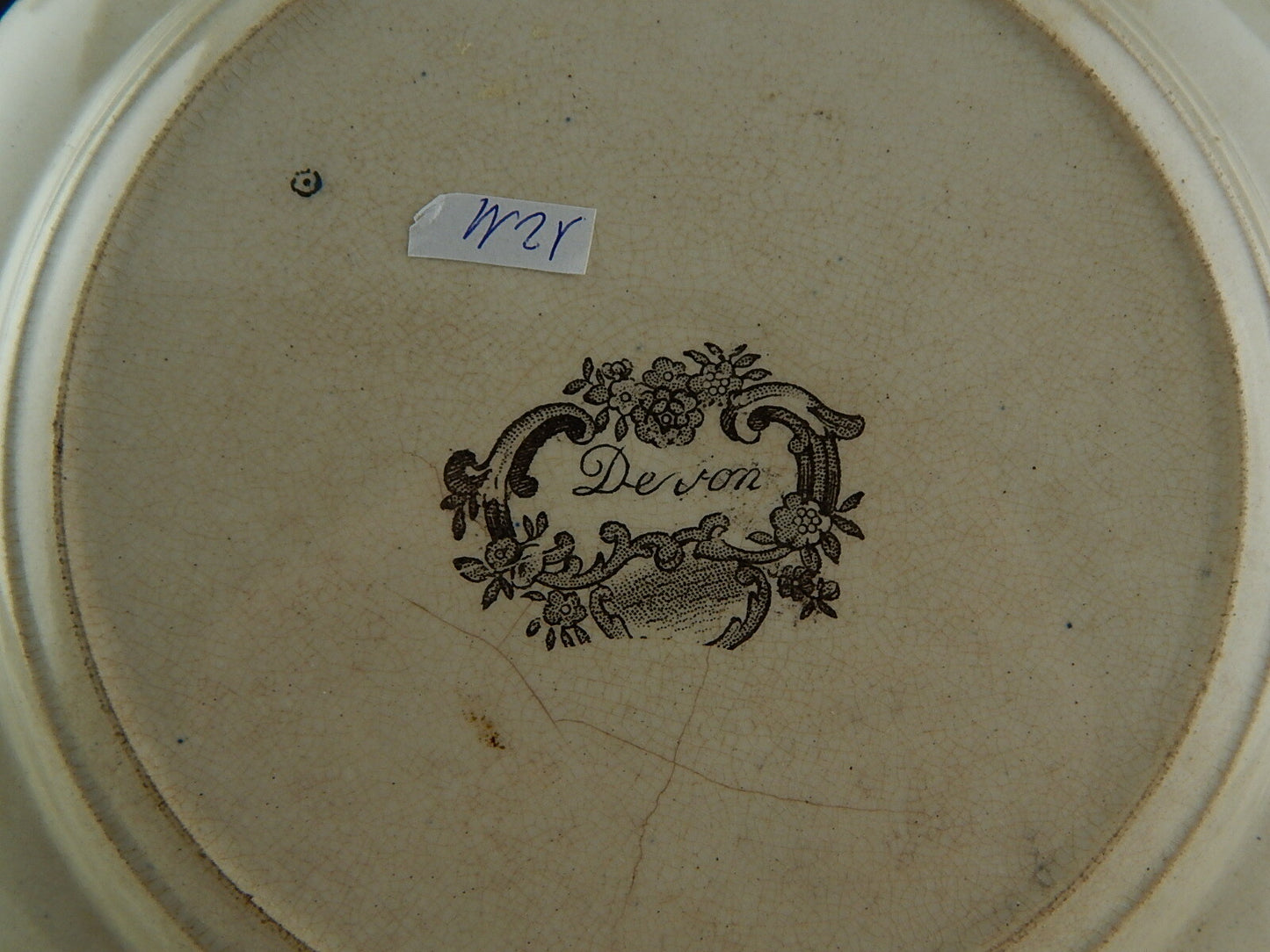 ANTICO PIATTO CERAMICA POTTERY INGLESE MINTON 1850 DECORO DEVON PATTERN MUSEALE