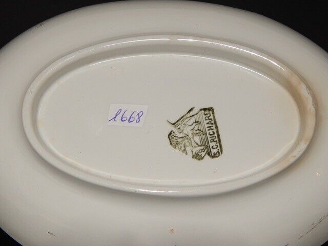 ANTICA SALSIERA CERAMICA BIANCA E ORO RICHARD MILANO FINE 1800 STILE IMPERO