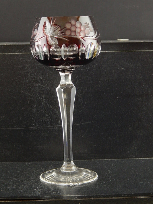 PREZIOSO VINTAGE BICCHIERE CALICE CRISTALLO BOEMIA MOLATO