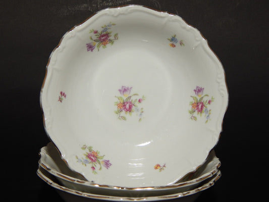 VINTAGE PORCELLANA EDELSTEIN BAVARIA 3 CIOTOLE MACEDONIA GELATO CON FIORELLINI
