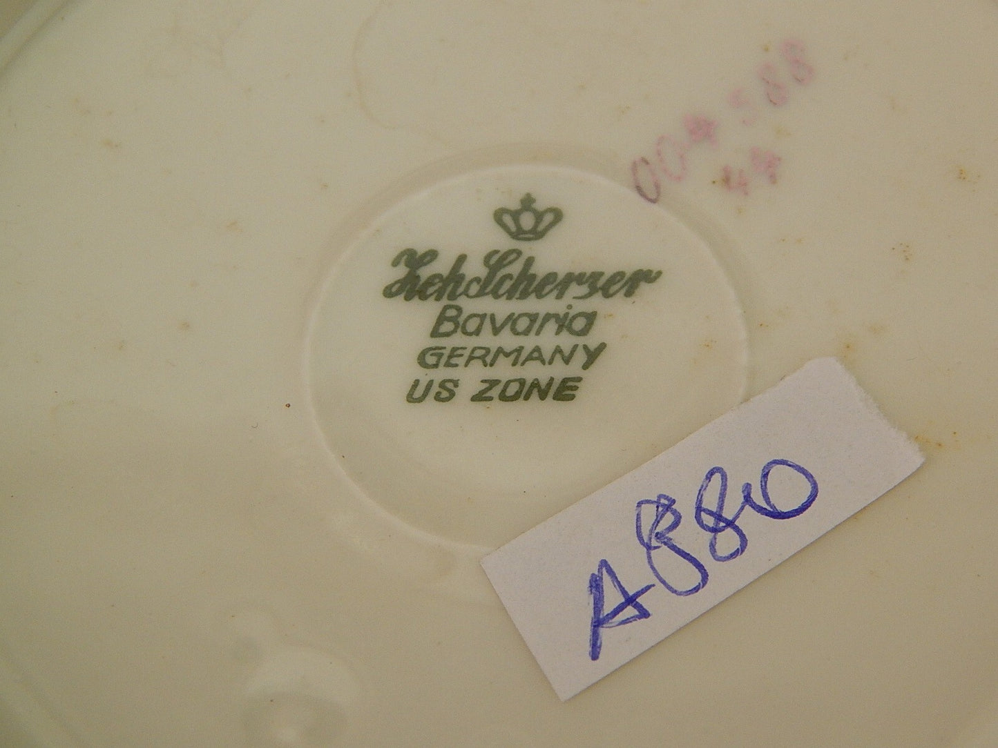 ANTICA RARA TEIERA PORCELLANA ZEH SCHERZER BAVARIA ROSA FUCSIA DIFETTO