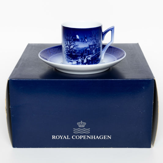 ROYAL COPENHAGEN PORCELLANA TAZZA DI NATALE 1995 CON SCATOLA ORIGINALE CM 7