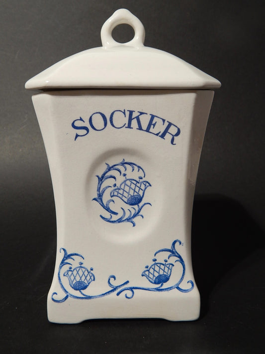 ANTICO RARO LIBERTY VASO BARATTOLO CUCINA CERAMICA RORSTRAND SOCKER ZUCCHERO