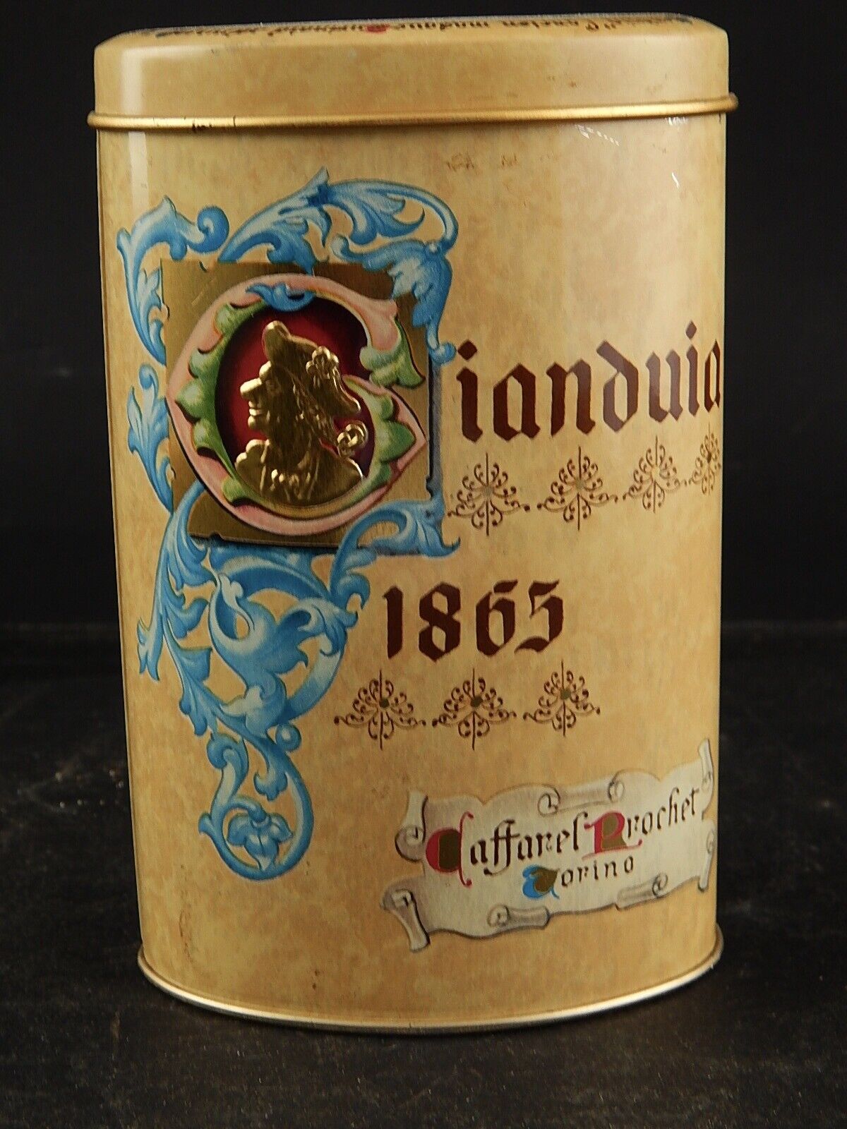 PUBBLICITARIO SCATOLA LATTA CIOCCOLATINI GIANDUIOTTI CAFFAREL PROCHET TORINO