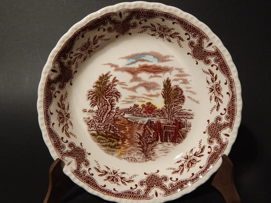 VINTAGE SET 3 CIOTOLE CERAMICA W. H. GRINDLEY STAMPA MANO SCENES AFTER CONSTABLE