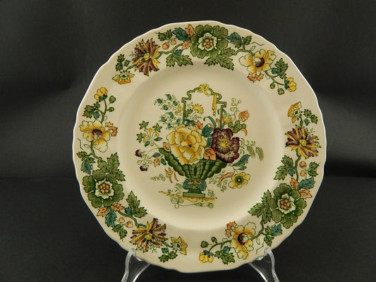 ANTICO RARO PIATTO CM 22,5 CERAMICA INGLESE MASON’S DECORO MANO STRATHMORE