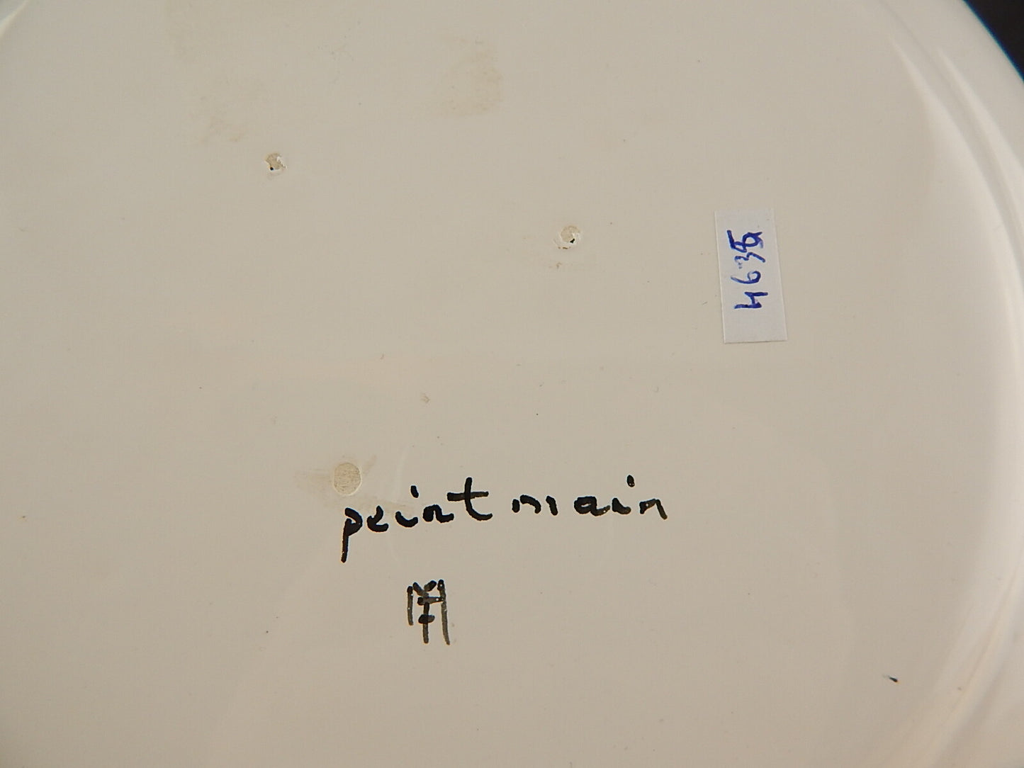 VINTAGE PIATTO DA COLLEZIONE CERAMICA FRANCESE FATTO AL TORNIO E DIPINTO A MANO