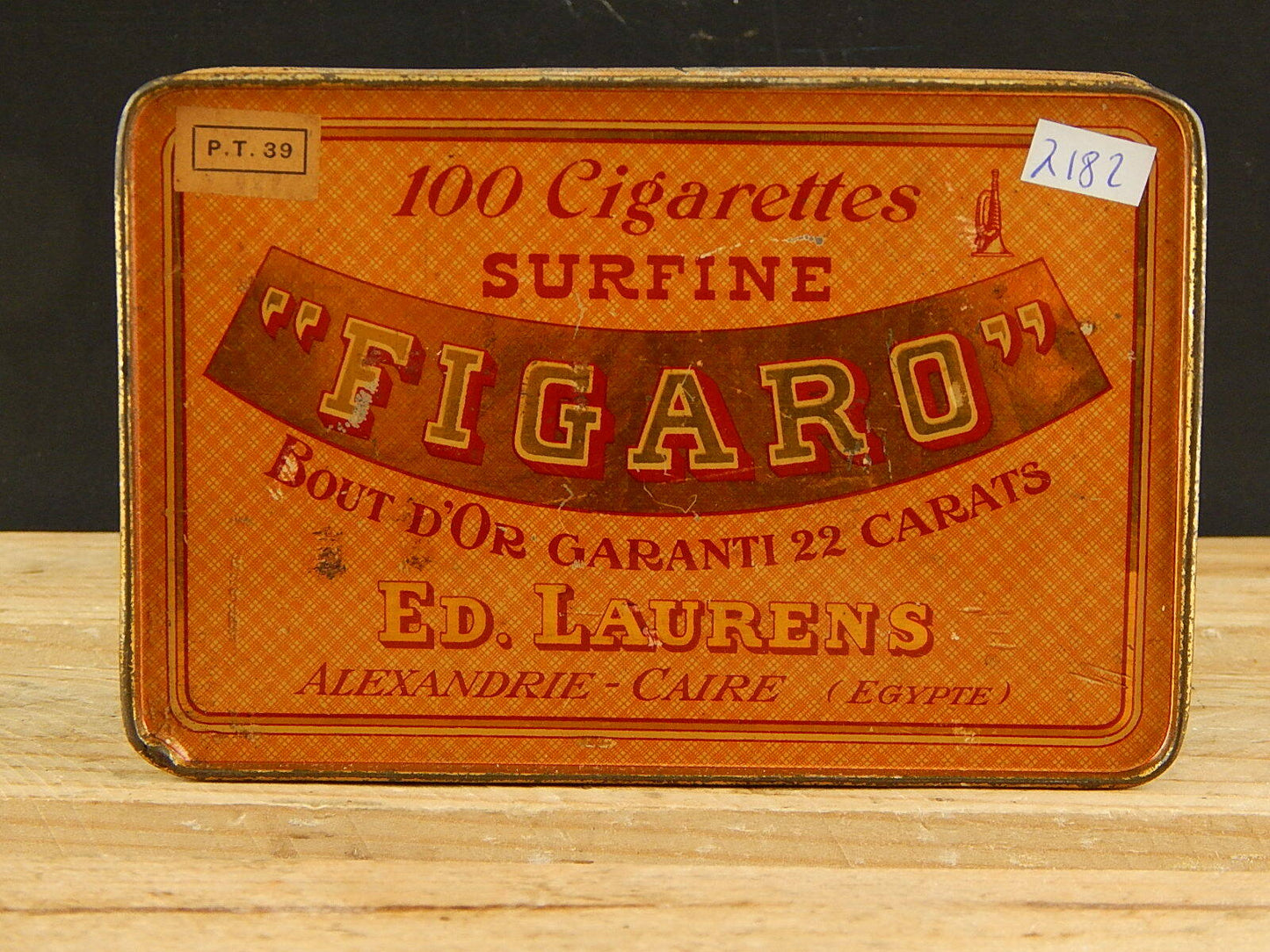ANTICA SCATOLA LATTA PRIMO 900 SIGARETTE LE KHEDIVE FIGARO ED LAURENS EGYPT