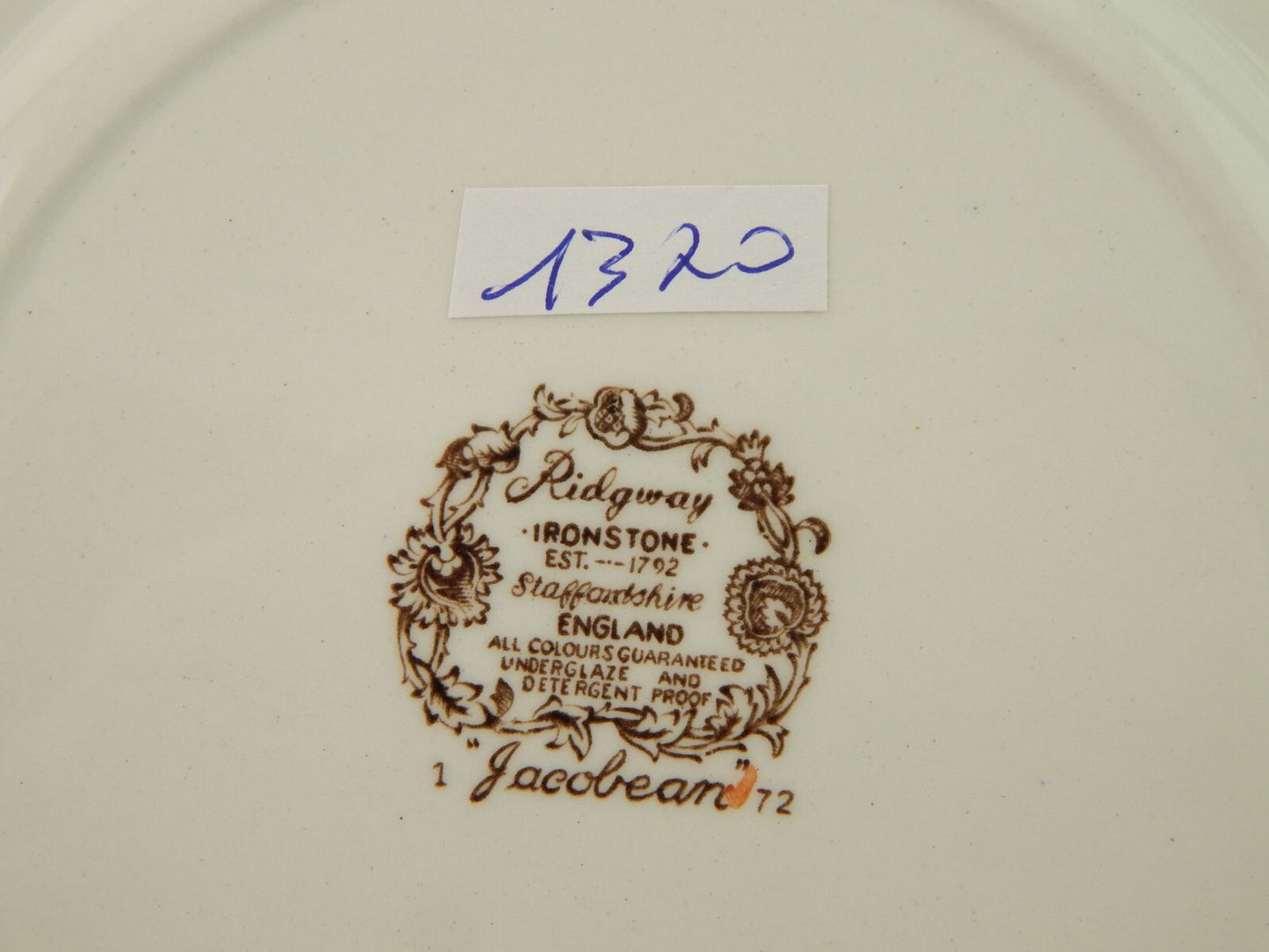 VINTAGE SET 6 PIATTI DOLCE SEMI PORCELLANA RIDGWAY 1792 STAFFORDSHIRE JACOBEAN