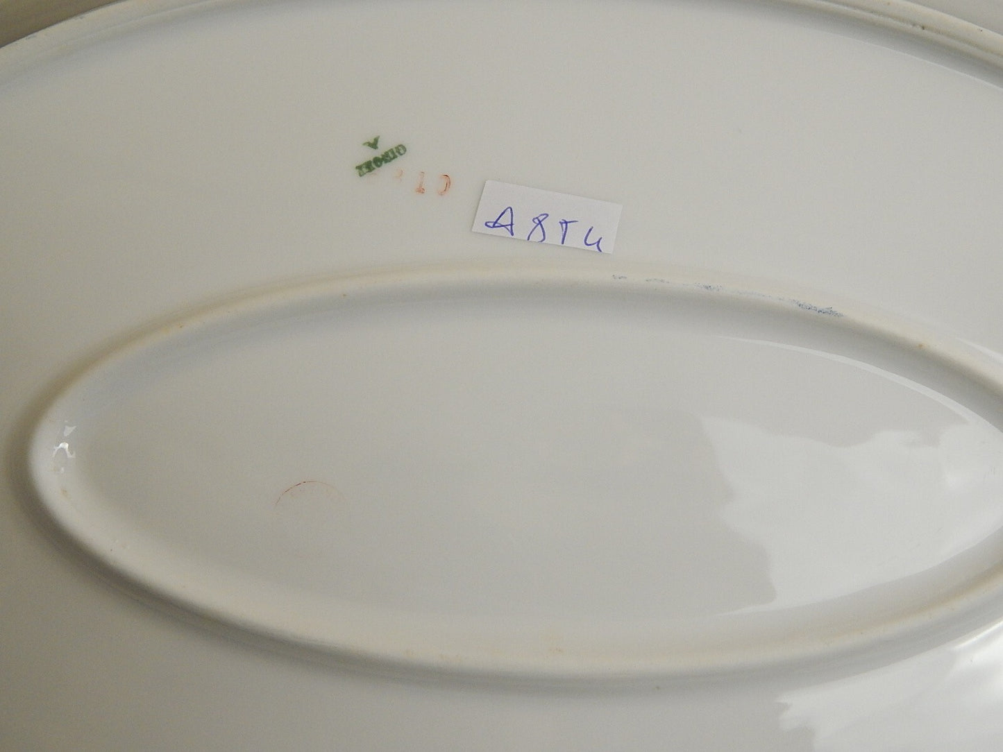 ANTICO VASSOIO PORCELLANA BIANCA GINORI LIBERTY GHIRLANDA DI ROSE E NODI D'AMORE