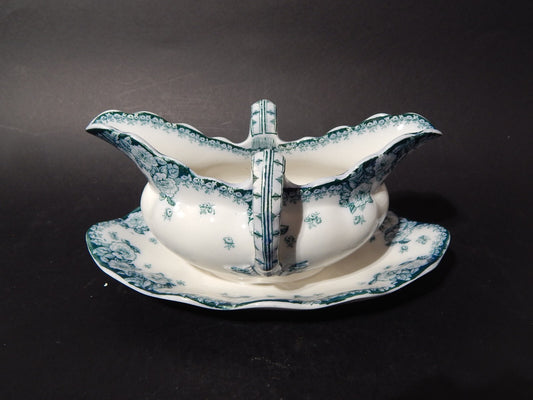 ANTICA RARA SALSIERA PORCELLANA INGLESE FURNIVALS FINE 800 ENGLISH ROSE