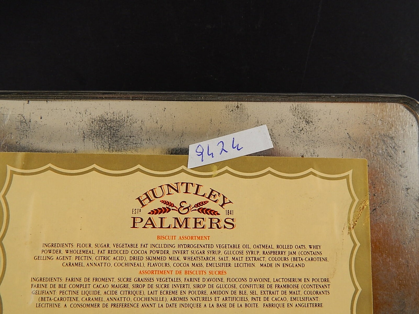 COLLEZIONE VINTAGE SCATOLA LATTA INGLESE BISCOTTI HUNTLEY & PALMERS BISCUITS