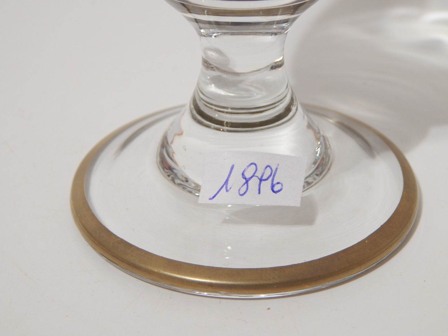 PREZIOSO STILE IMPERO CALICE VETRO SOFFIATO MURANO VENEZIANO DECORO ORO CM 20