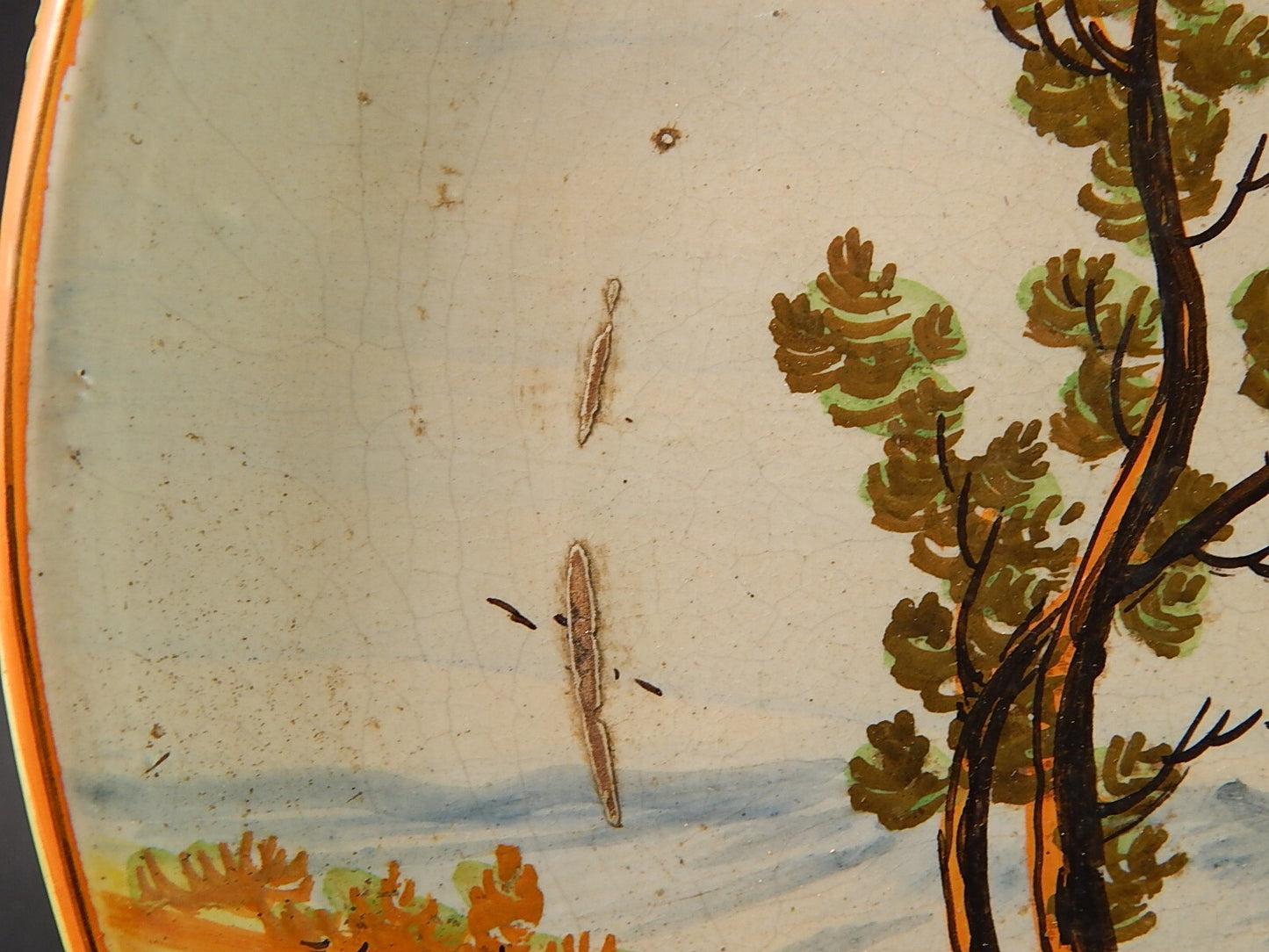 ANTICO PIATTO PARATA MAIOLICA CERAMICA BOTTEGA CASTELLI ABRUZZO #2140