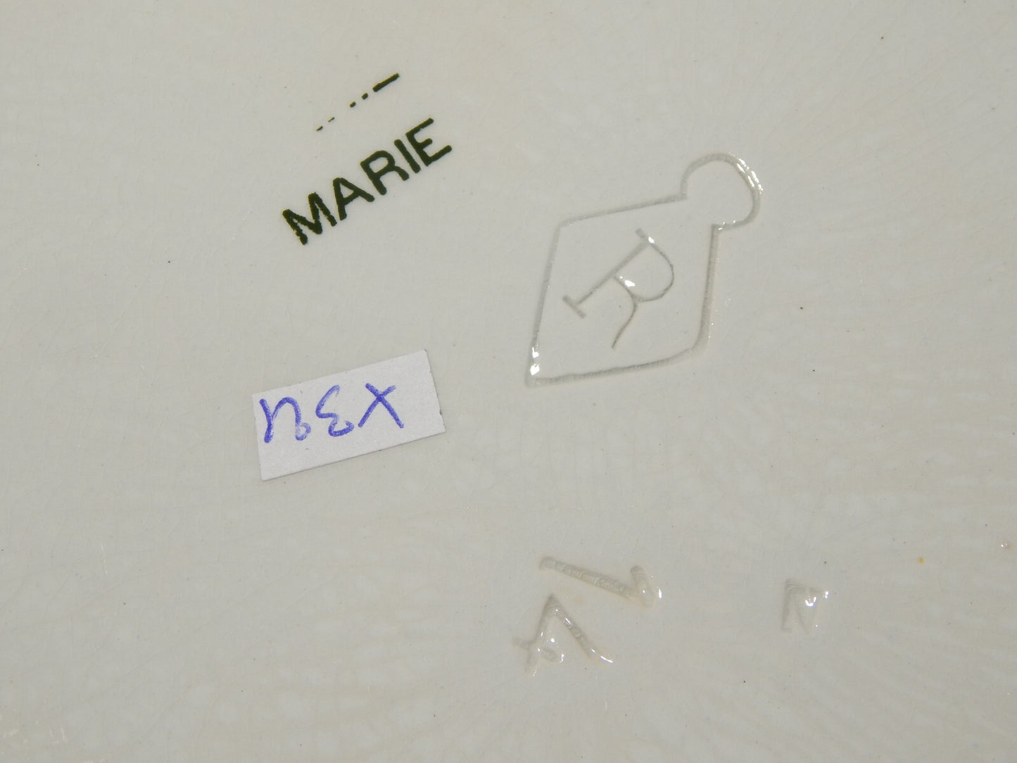 ANTICO RARO VASSOIO CERAMICA PETRUS REGOUT DECORO MARIE IN VERDE MAASTRICHT #