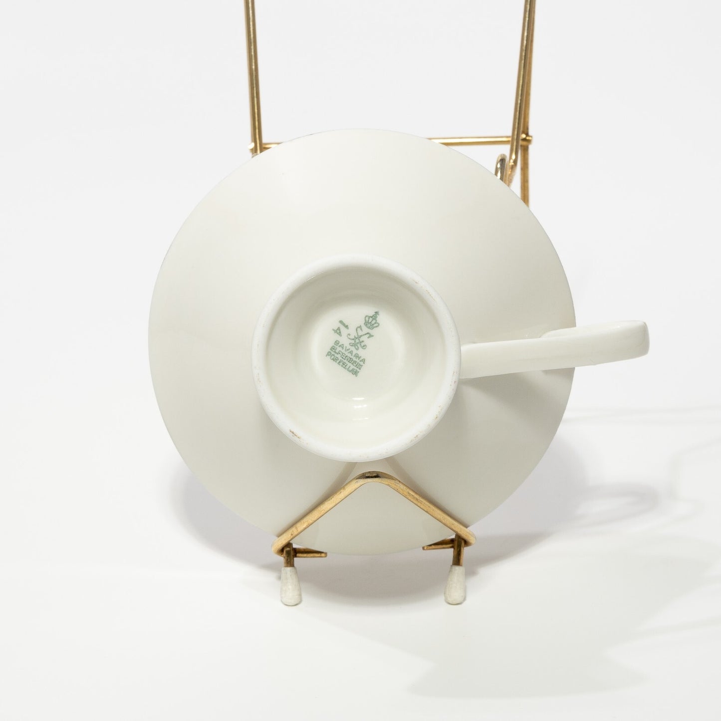 ANTICA TAZZA TÈ ART DECO PORCELLANA BAVARIA OSCAR SCHALLER DECORO ORO ###