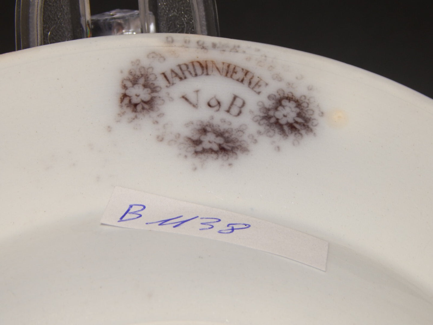 ANTICO RARO PIATTO FONDO CERAMICA DECORO JARDINIERE VILLEROY & BOCH FINE '800
