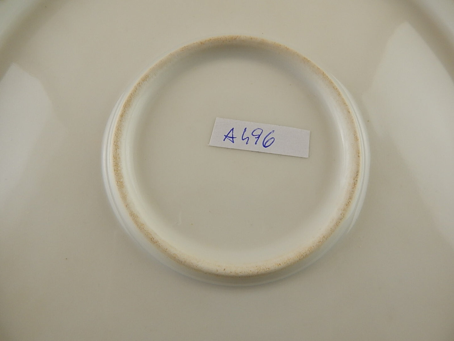 ANTICA INSALATIERA CENTROTAVOLA PORCELLANA PARIGI BIANCA BLU ORO NAPOLEONE III