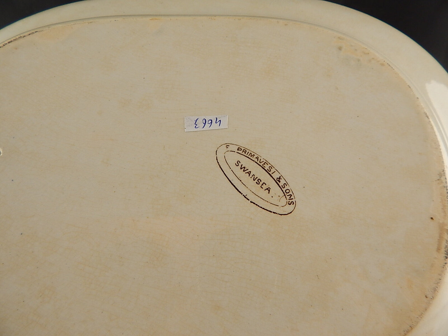 ANTICO PREZIOSO VASSOIO CERAMICA PRIMAVESI & SONS SWANSEA DECORO NEOCLASSICO