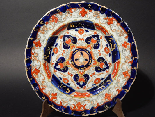 ANTICO RARISSIMO PIATTO IMARI CERAMICA MASON'S PATENT IRONSTONE CHINA META' 800