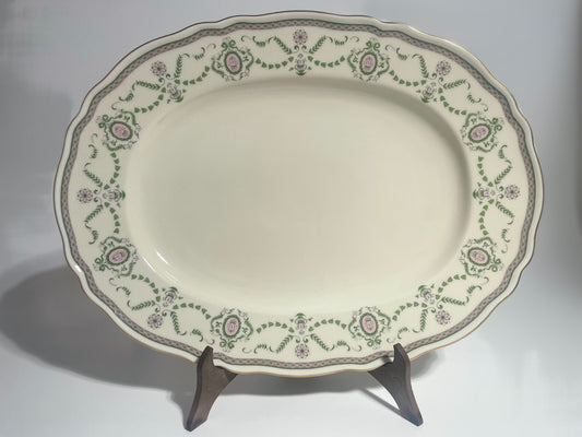 ANTICO VASSOIO PIATTO OVALE PREZIOSA PORCELLANA KRAUTHEIM MALMAISON BAVARIA