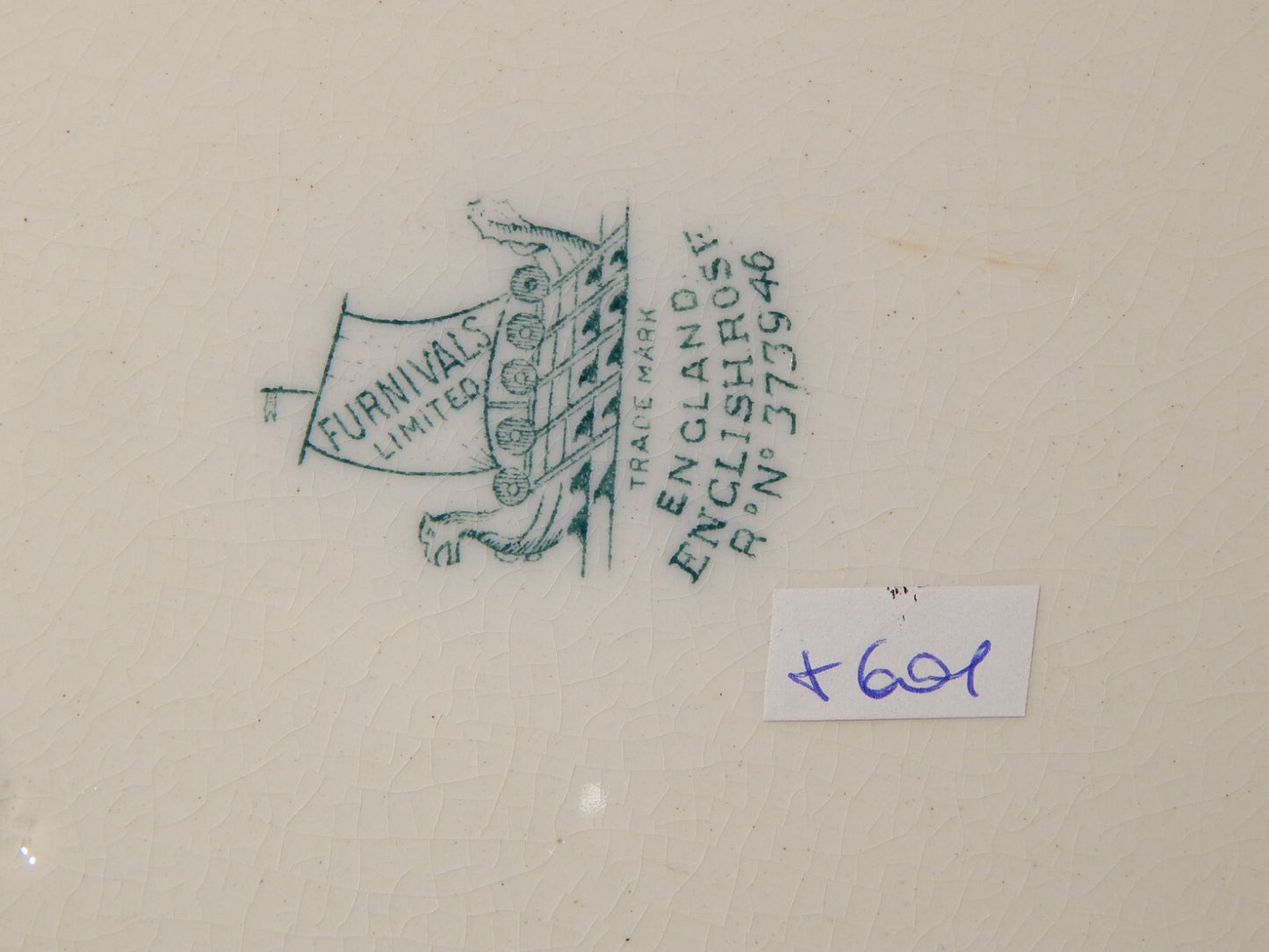 ANTICO VASSOIO PIATTO OVALE PORCELLANA INGLESE FURNIVALS FINE 800 ENGLISH ROSE