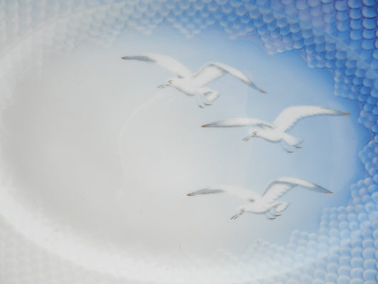 ROYAL COPENHAGEN BING&GRONDAHL PORCELLANA VASSOIO RAVIERA GABBIANI SEAGULL