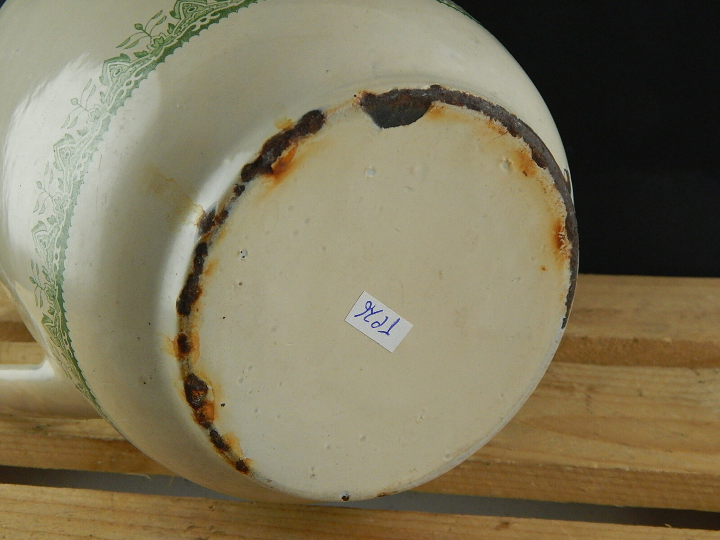 ANTICA ESCLUSIVA BROCCA VERSATOIO LATTA SMALTATA PORCELLANATA DECORO FLOREALE