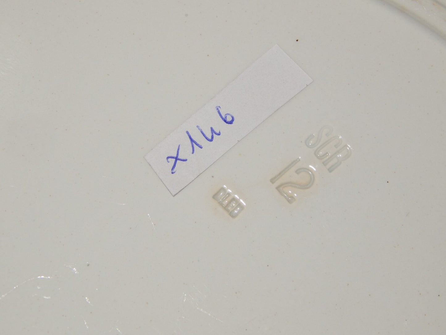 ANTICO RARO VASSOIO CERAMICA BIANCA PROFILO BLU RICHARD MILANO FINE 800 (X146)