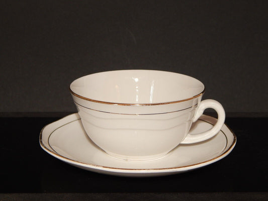 MODERNARIATO TAZZA TE' SOCIETA' CERAMICA ITALIANA LAVENO BIANCA PROFILI ORO