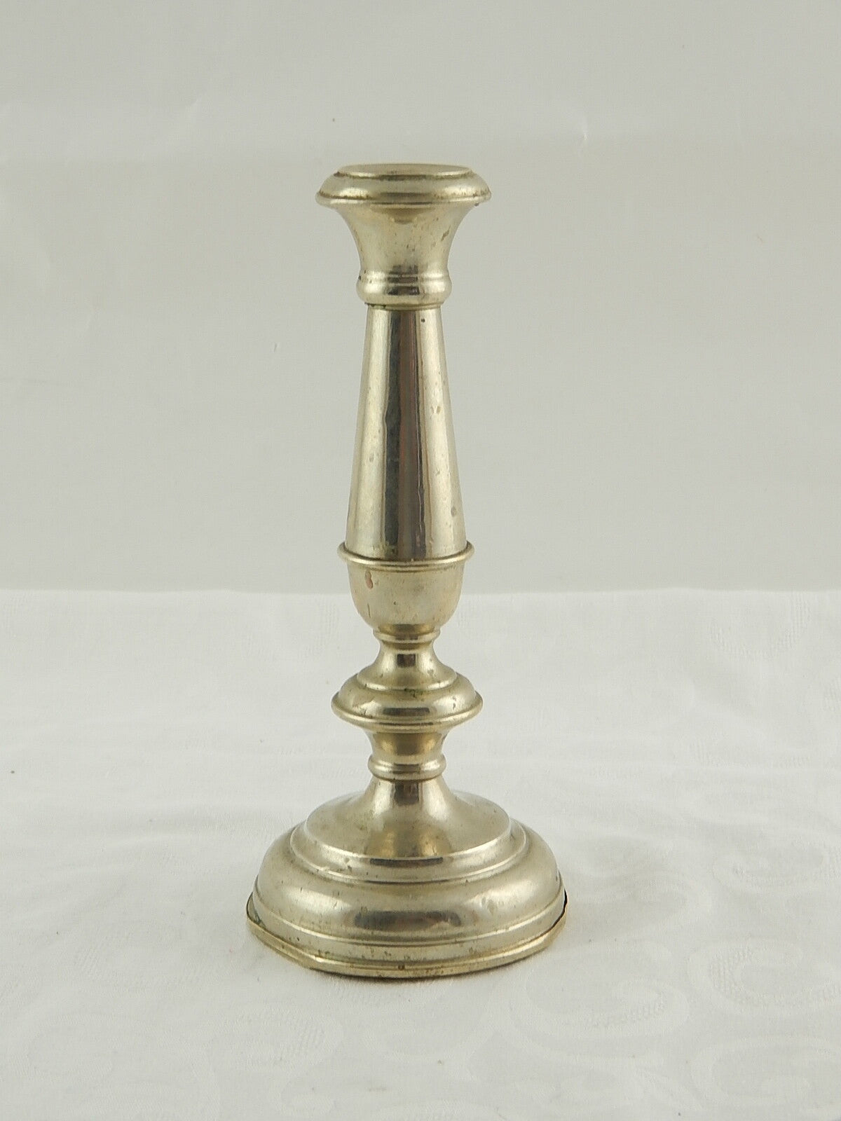 ANTICO CANDELABRO CANDELIERE ALPACCA ARGENTONE ANTIQUE CANDLE HOLDER FINE 1800