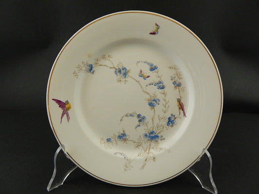 ANTICO PIATTO PIANO CERAMICA RICHARD MILANO FIORI FARFALLE UCCELLINI A756