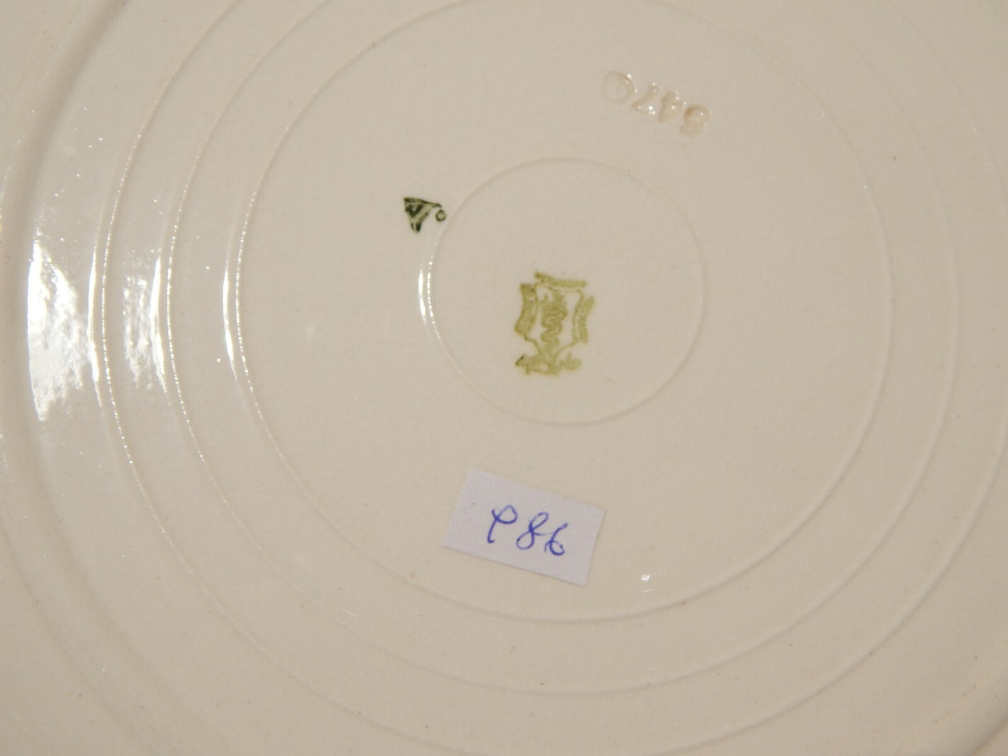 ANTICO PIATTO SOCIETA' CERAMICA RICHARD MILANO PAESAGGIO STAMPA A MANO cm 24,5