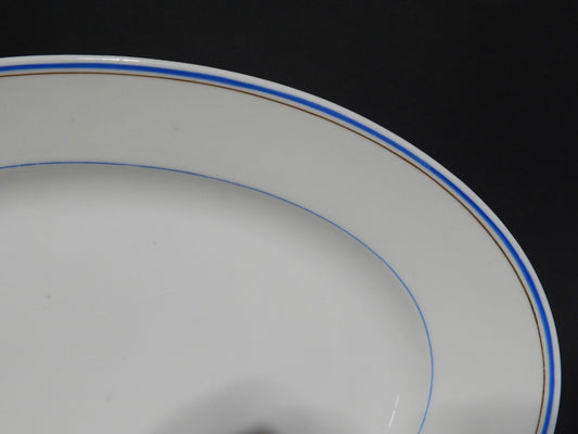 ANTICO VASSOIO PIATTO OVALE IMPERO PORCELLANA GINORI DOCCIA XIX SECOLO