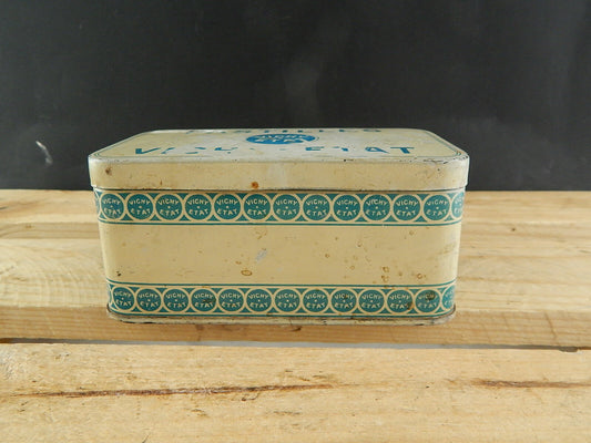 COLLEZIONE ANTICA RARA SCATOLA DI LATTA PUBBLICITARIA PASTILLES VICHY ETAT
