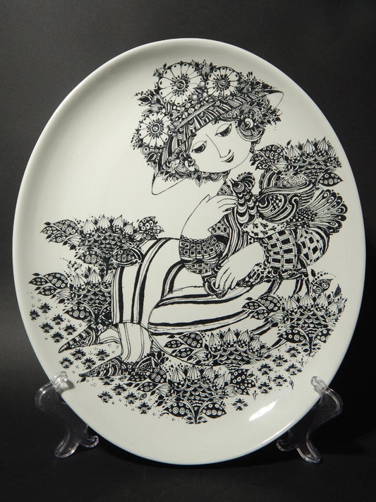 PIATTO VASSOIO CENTROTAVOLA PORCELLANA MODERNIST DESIGNER BJORN WIINBLAD PALOMA